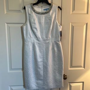 Ladies Antonio Melani ivory and silver size 14 dress NWT